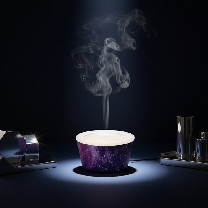 Container with a white lid on a wooden surface outdoors