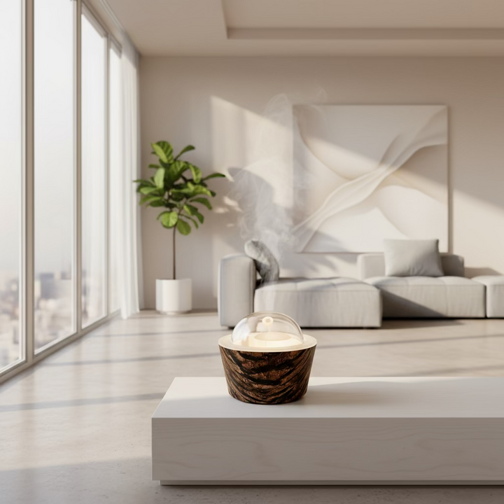 Cup with a dome lid on a white background