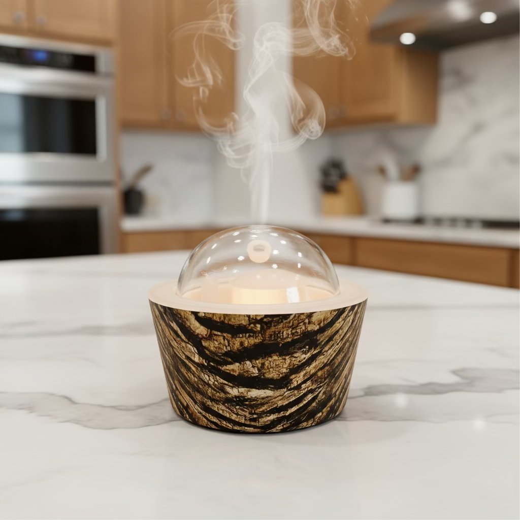 Cup with a dome lid on a white background