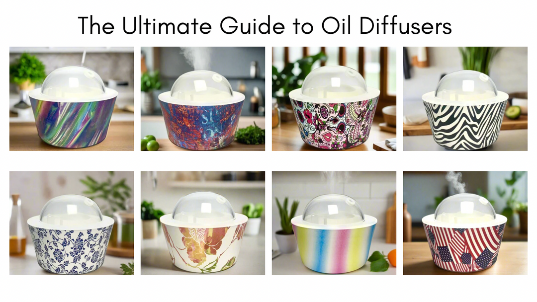 A sleek, modern oil diffuser releasing mist with calming essential oils for a serene home atmosphere.
