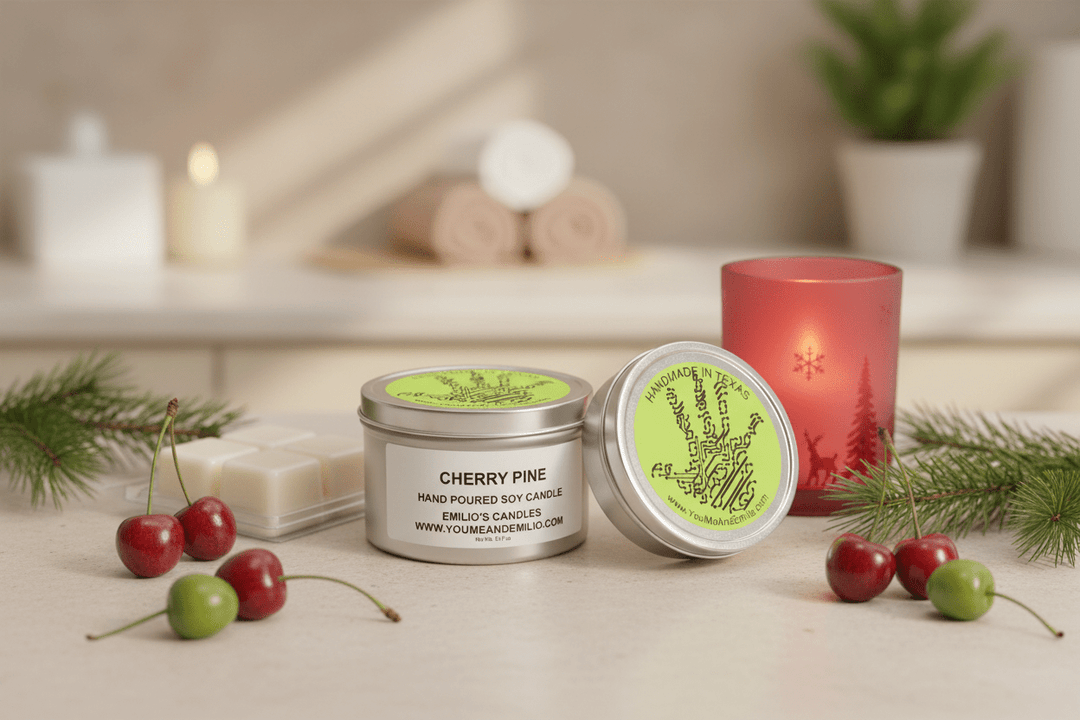 Cherry Pine Collection – Festive Soy Candles & Wax Melts - You Me and Emilio