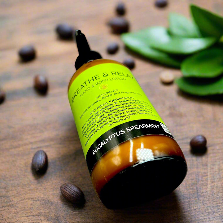 Breathe & Relax Hand & Body Lotion | Jojoba Oil Avocado Oil Almond Oil | Handmade | Handmade in Dallas Texas | You Me & Emilio | Bath & Body Works 