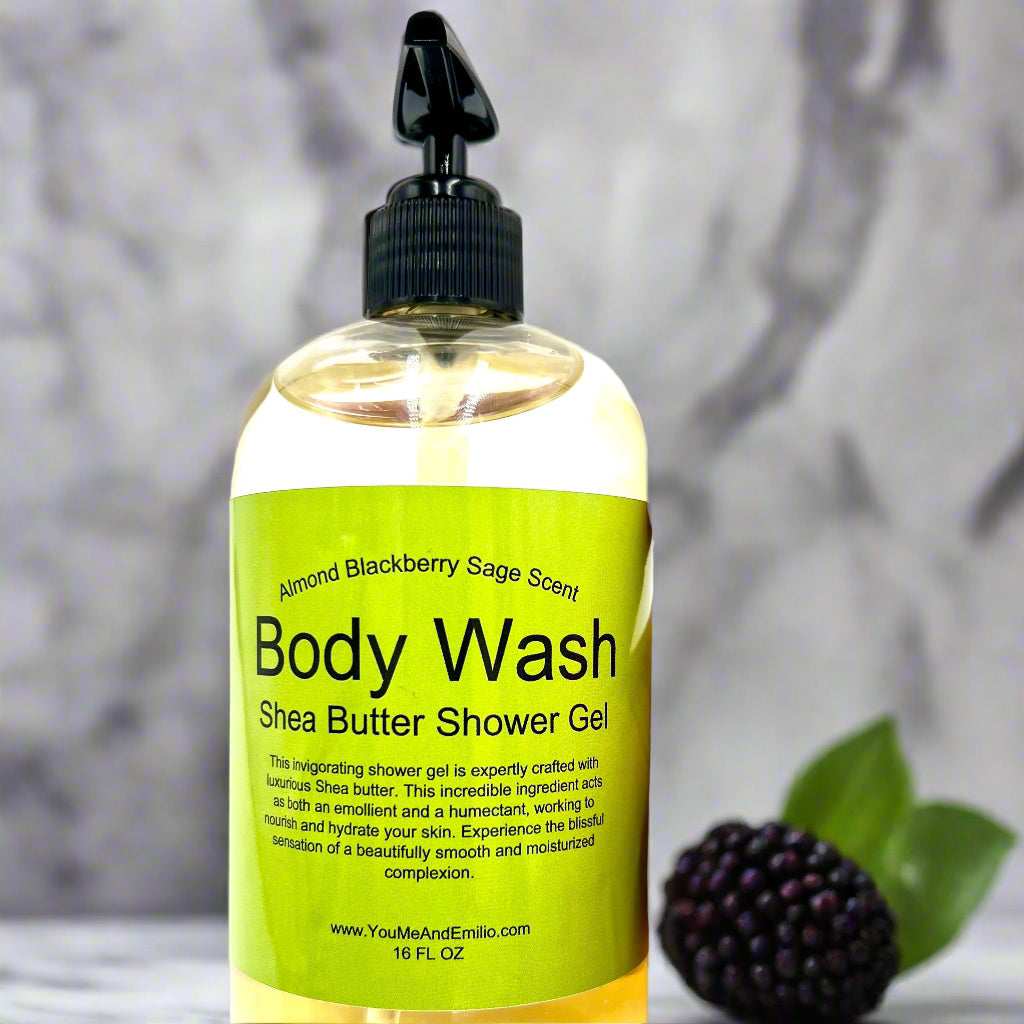 Almond Blackberry Sage Body Wash | Shea Butter Shower Gel