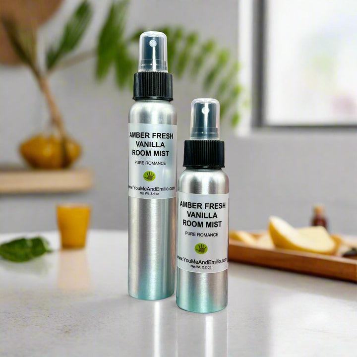 Amber Fresh Vanilla Room Mist: Infuse your space with a captivating blend of amber warmth and vanilla comfort, delivering a timeless, sophisticated scent inspired by iconic favorites.