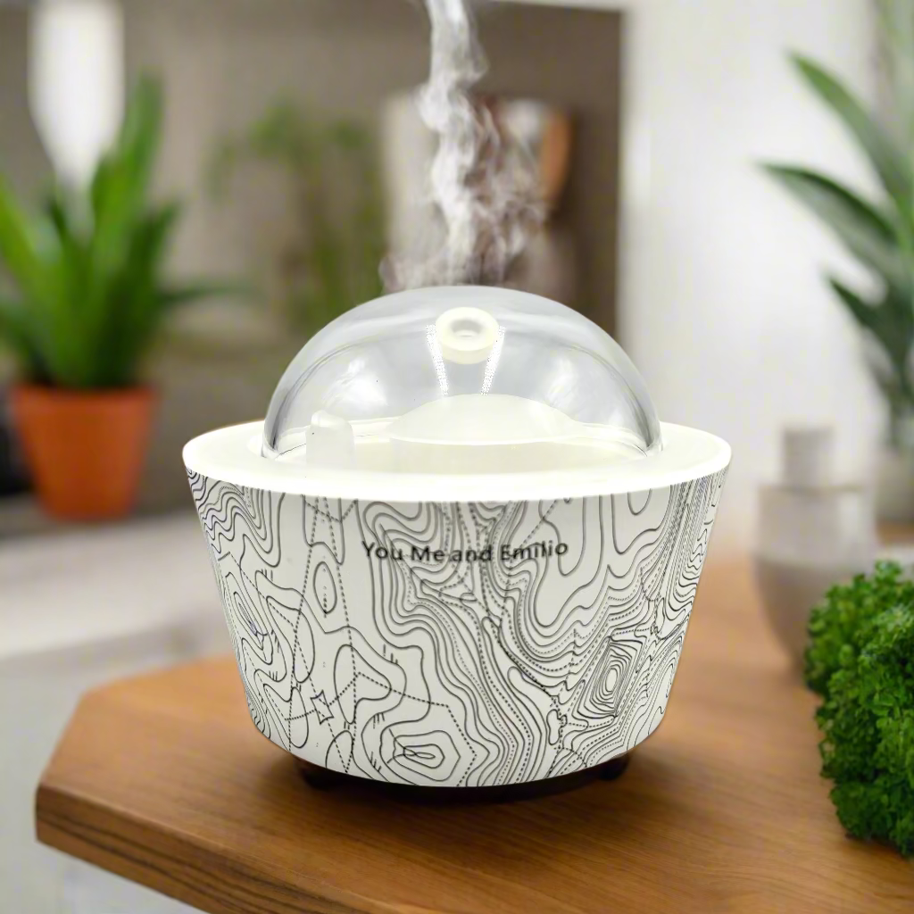 Cup with a dome lid on a white background