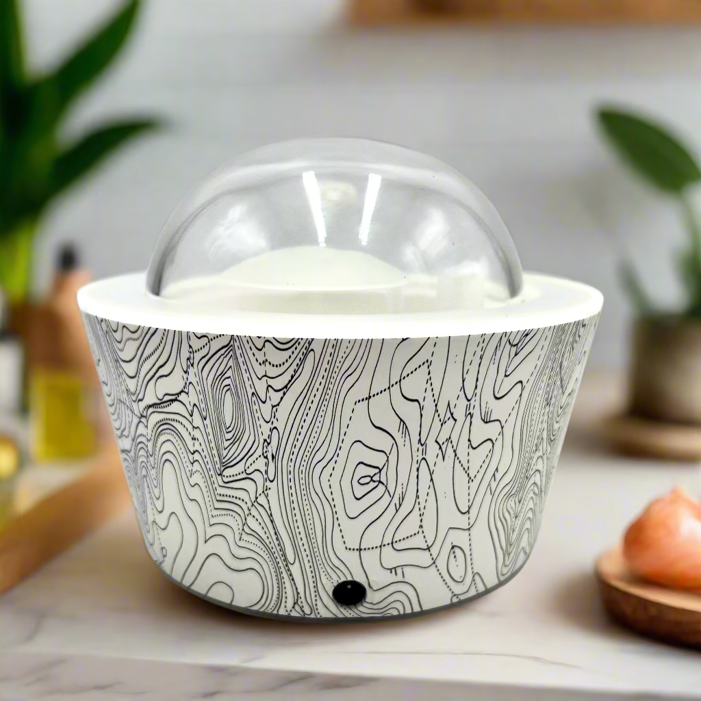 Cupcake liner with black and white pattern on a white background