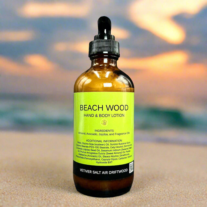 Beach Wood Hand & Body Lotion | Jojoba Oil Avocado Oil Almond Oil | Handmade