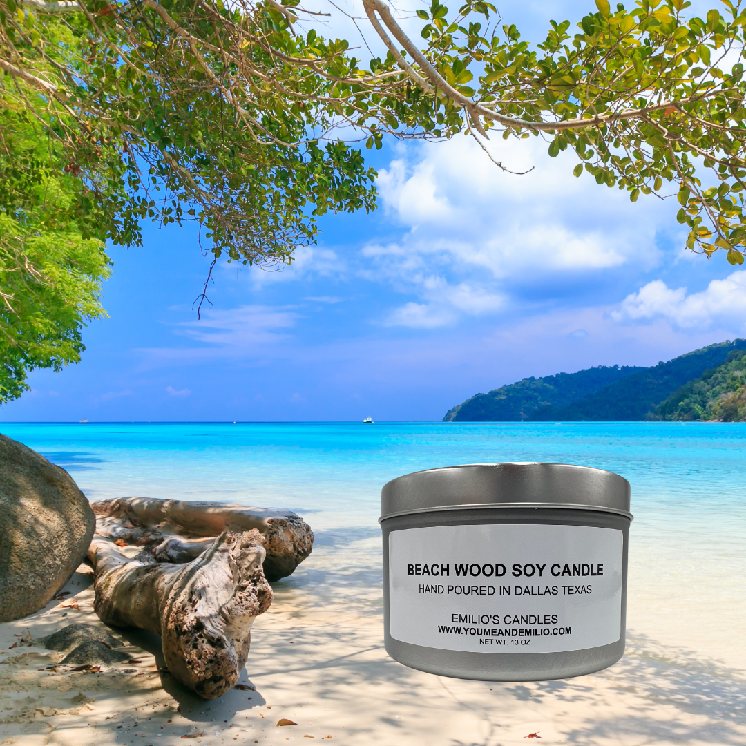 Beach Wood Soy Wax Candle | Soy Candle | Scented Oil | Best Seller Scent | Perfect Summer Scent | Similar to Yankee Candle | Hand Poured in Dallas