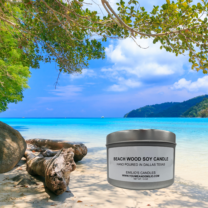 Beach Wood Soy Wax Candle | Soy Candle | Scented Oil | Best Seller Scent | Perfect Summer Scent | Similar to Yankee Candle | Hand Poured in Dallas