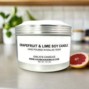 grapefruit and lime soy candle