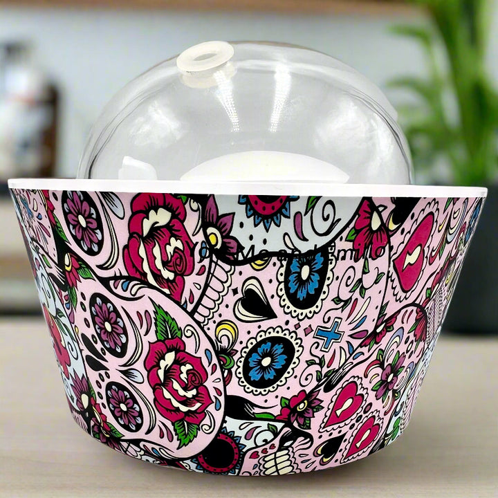 Bring calm and elegance to your space with our Day Of The Dead Catrina Oil Diffuser. Ultrasonic mist, 10-hour runtime & auto shut-off. Shop YOU ME & EMILIO.