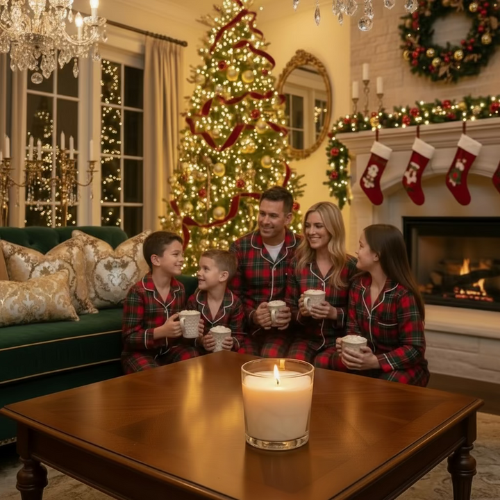 Glass jar with a gray lid on a white background