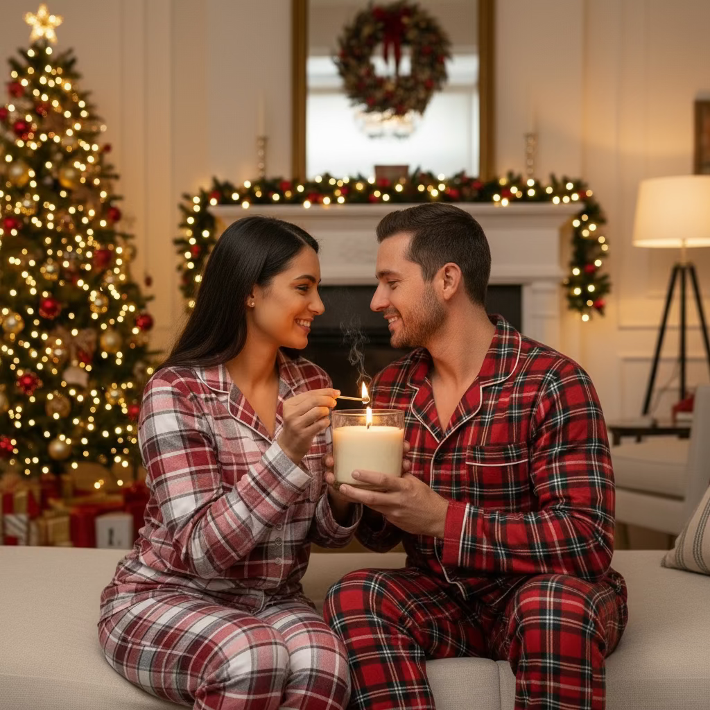 Glass candle with a metal lid on a white background