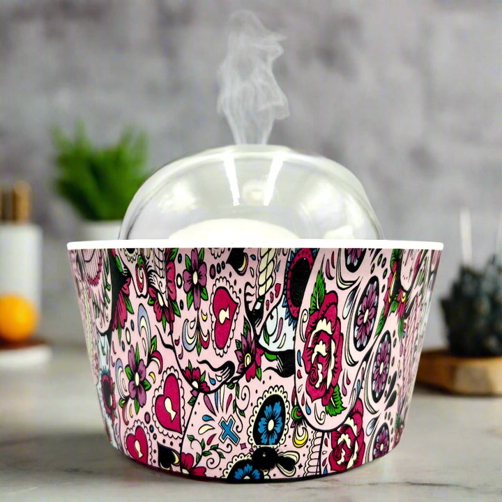 Bring calm and elegance to your space with our Day Of The Dead Catrina Oil Diffuser. Ultrasonic mist, 10-hour runtime & auto shut-off. Shop YOU ME & EMILIO.