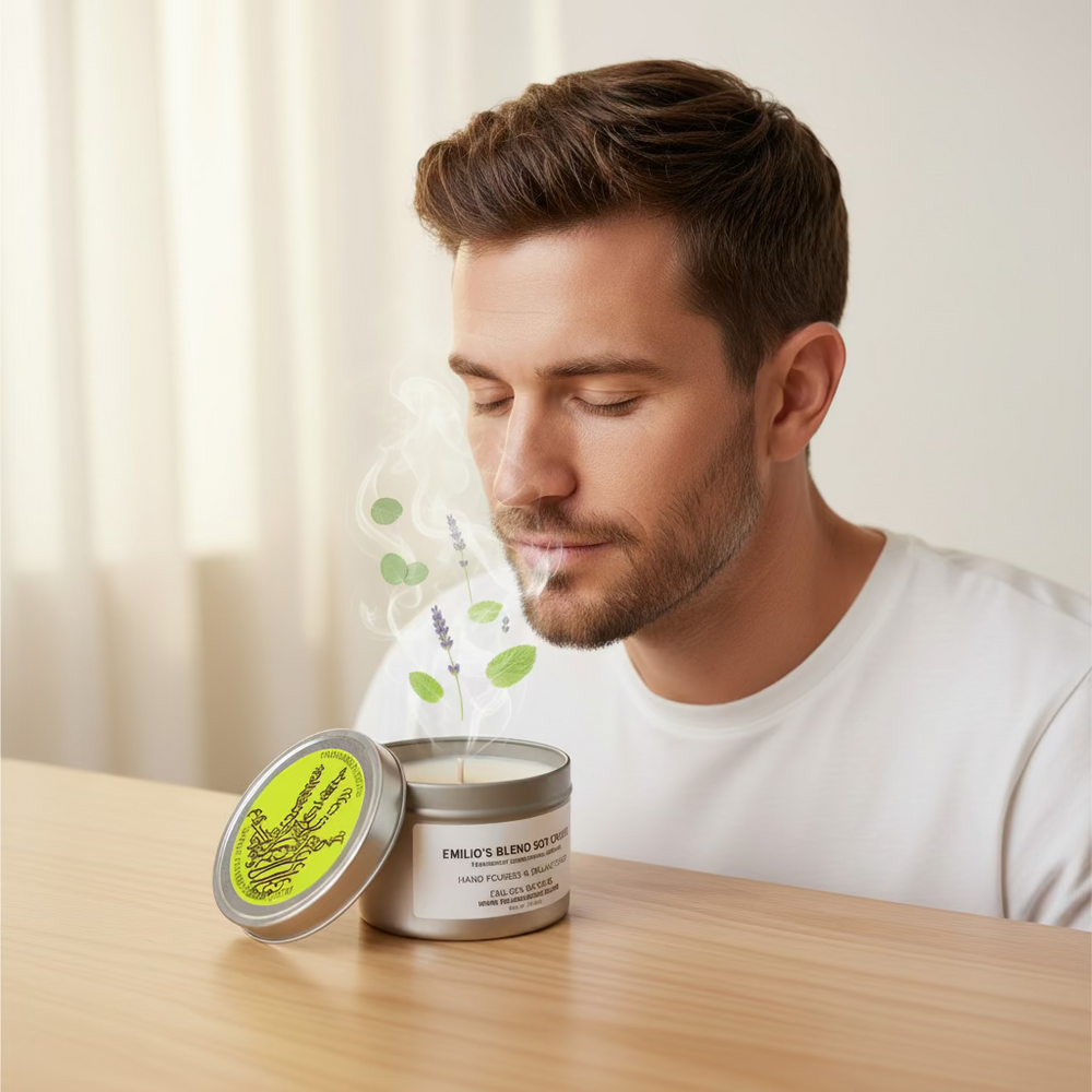 Emilio’s Blend Soy Candle – Peppermint, Eucalyptus & Lavender - You Me and Emilio