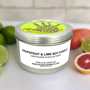 grapefruit and lime soy candle