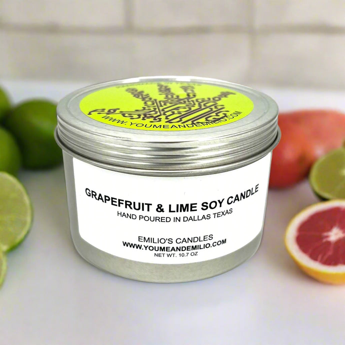 grapefruit and lime soy candle