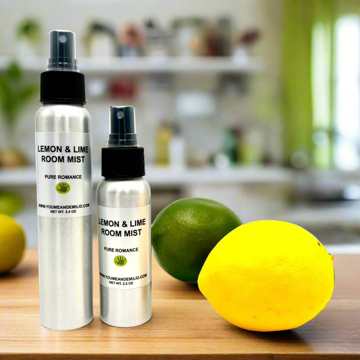 Lemon & Lime Room Mist Large and Small aluminum bottles