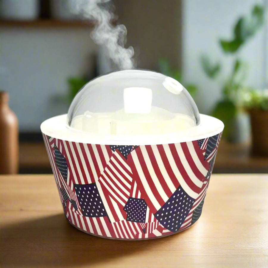 Patriotic essential oil diffuser symbolizing freedom, unity, and courage

