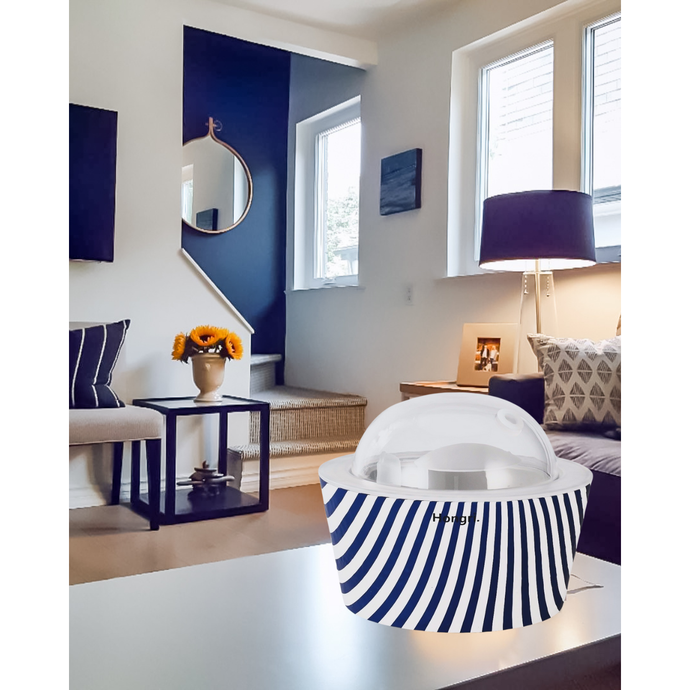 Modern Home & Office Diffuser – Enhance your space with the sophisticated navy blue and white striped design, perfect for any décor.