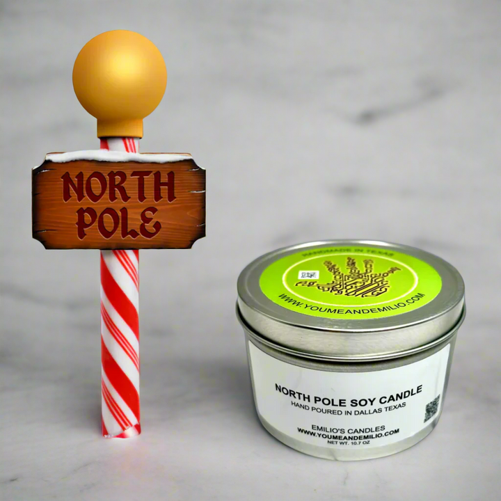 North Pole Soy Candle

Immerse Yourself in Holiday Magic
Transform your home into a winter wonderland with our North Pole Soy Candle. This festive favorite blends the crisp, refreshing scent of sweet peppermint sticks with a rich, creamy vanilla base. The result? A perfectly balanced aroma that embodies the cozy warmth and joy of the holiday season.