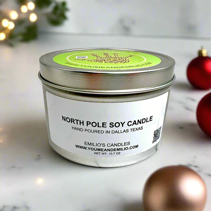 North Pole Soy Candle

Immerse Yourself in Holiday Magic
Transform your home into a winter wonderland with our North Pole Soy Candle. This festive favorite blends the crisp, refreshing scent of sweet peppermint sticks with a rich, creamy vanilla base. The result? A perfectly balanced aroma that embodies the cozy warmth and joy of the holiday season.