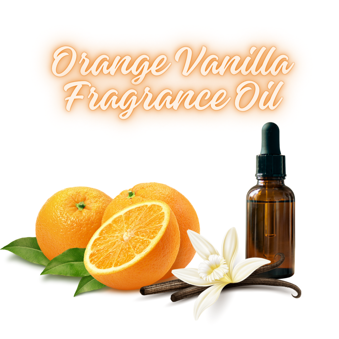 Orange Vanilla Fragrance Oil bottle, showcasing the sweet and tangy citrus-vanilla blend for diffusers and home fragrance use.