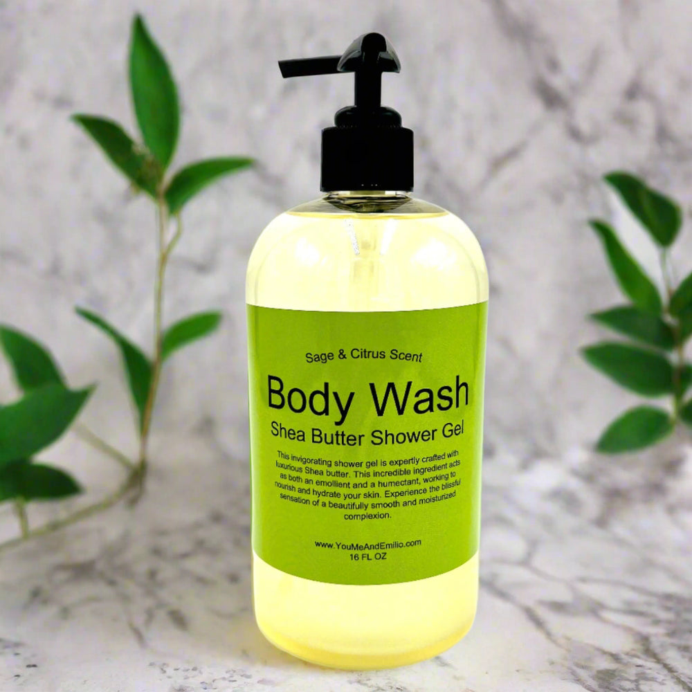 Sage &amp; Citrus Body Wash | Shea Butter Shower Gel


A Rejuvenating and Invigorating Bathing Experience

Introducing our Sage &amp; Citrus Body Wash | Shea Butter Shower Gel, a luxurious and invigorating blend that transforms your daily shower into a tranquil yet refreshing retreat. Infused with the calming essence of sage and the bright, revitalizing scent of citrus, this body wash elevates your bathing experience to new levels of indulgence. The nourishing properties of shea butter further enrich this f