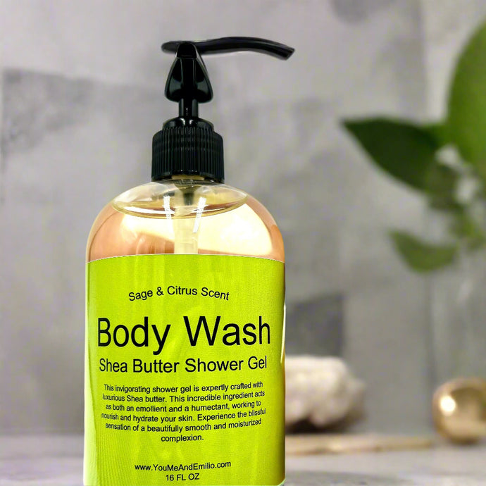 Sage & Citrus Body Wash | Shea Butter Shower Gel


A Rejuvenating and Invigorating Bathing Experience

Introducing our Sage & Citrus Body Wash | Shea Butter Shower Gel, a luxurious and invigorating blend that transforms your daily shower into a tranquil yet refreshing retreat. Infused with the calming essence of sage and the bright, revitalizing scent of citrus, this body wash elevates your bathing experience to new levels of indulgence. The nourishing properties of shea butter further enrich this f