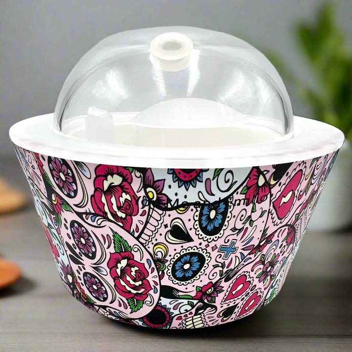 Bring calm and elegance to your space with our Day Of The Dead Catrina Oil Diffuser. Ultrasonic mist, 10-hour runtime & auto shut-off. Shop YOU ME & EMILIO.