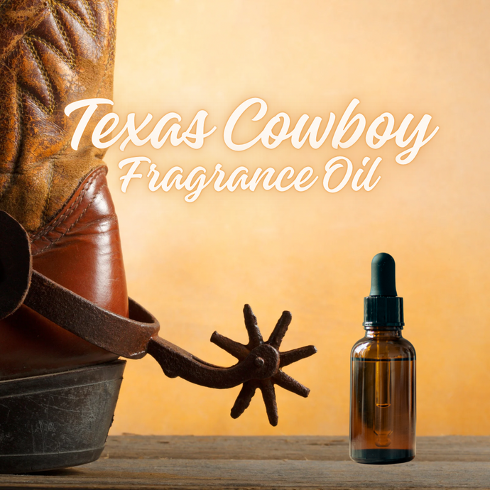 Leather Fragrance Oil in 1 fl oz amber glass bottle – bold masculine scent inspired by Texas cowboy leather, perfect for home fragrance and DIY us