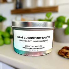 Texas Cowboy Soy Candle captures the essence of untamed plains, sunsets, and the adventurous spirit of the frontier.
