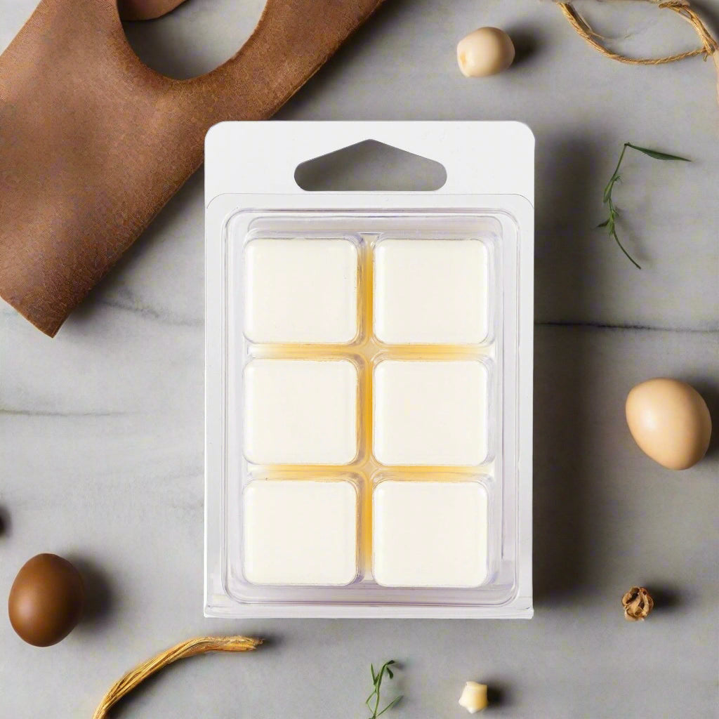 Texas Cowboy Soy Wax Melts in eco-friendly packaging with a long-lasting leather fragrance for a Wild West ambiance.