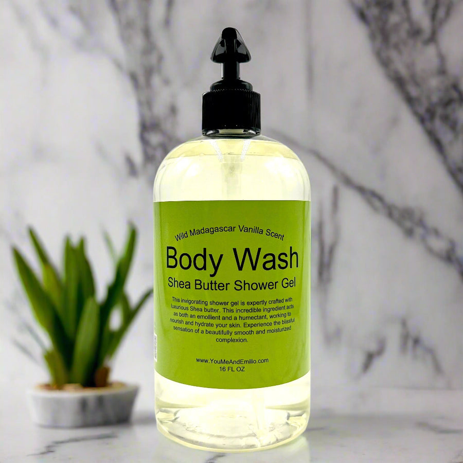 Wild Madagascar Vanilla Body Wash | Shea Butter Shower Gel | Hand Poured in Dallas Texas | Scented Body Wash | Fragrance Oils | Bath & Body Works | Pamper Yourself | Body Care