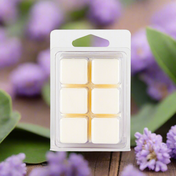 Pack of wax melts with a floral background