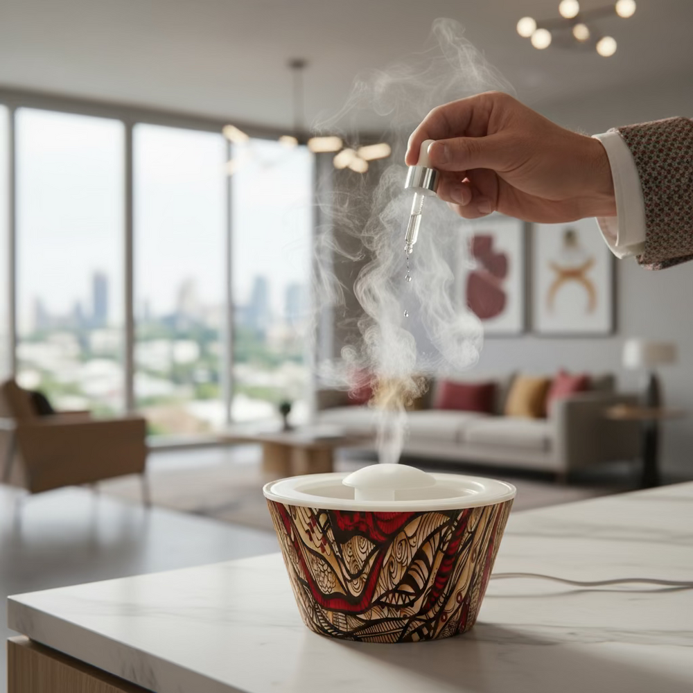 Decorative bowl with a colorful pattern on a white background