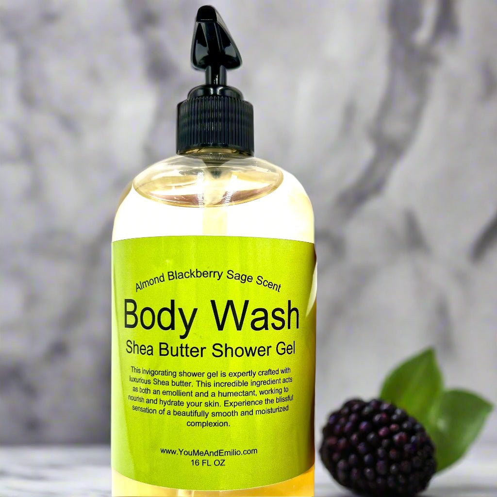 Almond Blackberry Sage Body Wash | Shea Butter Shower Gel - You Me and Emilio