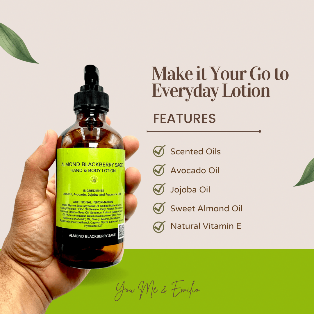 Almond Blackberry Sage Hand & Body Lotion - You Me and Emilio