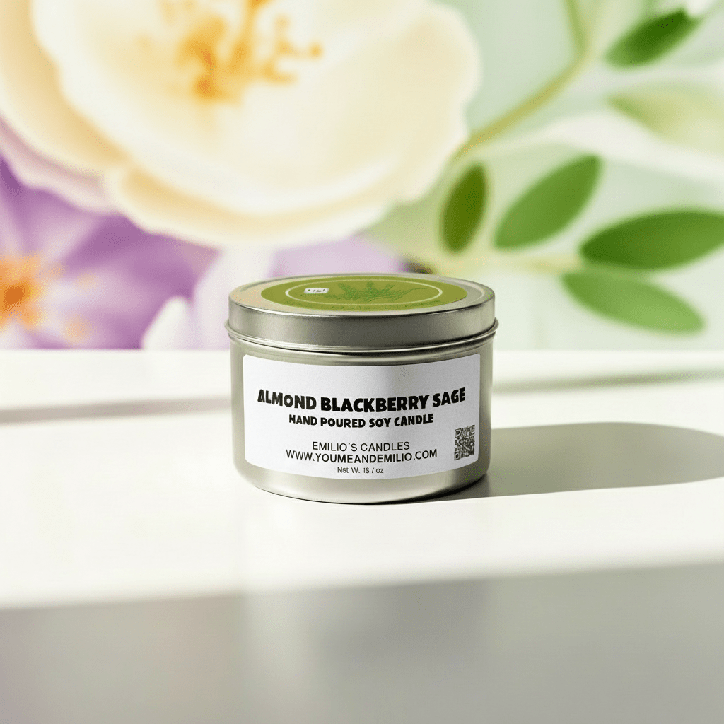 Almond Blackberry Sage Soy Candle - You Me and Emilio