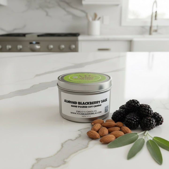 Almond Blackberry Sage Soy Candle - You Me and Emilio