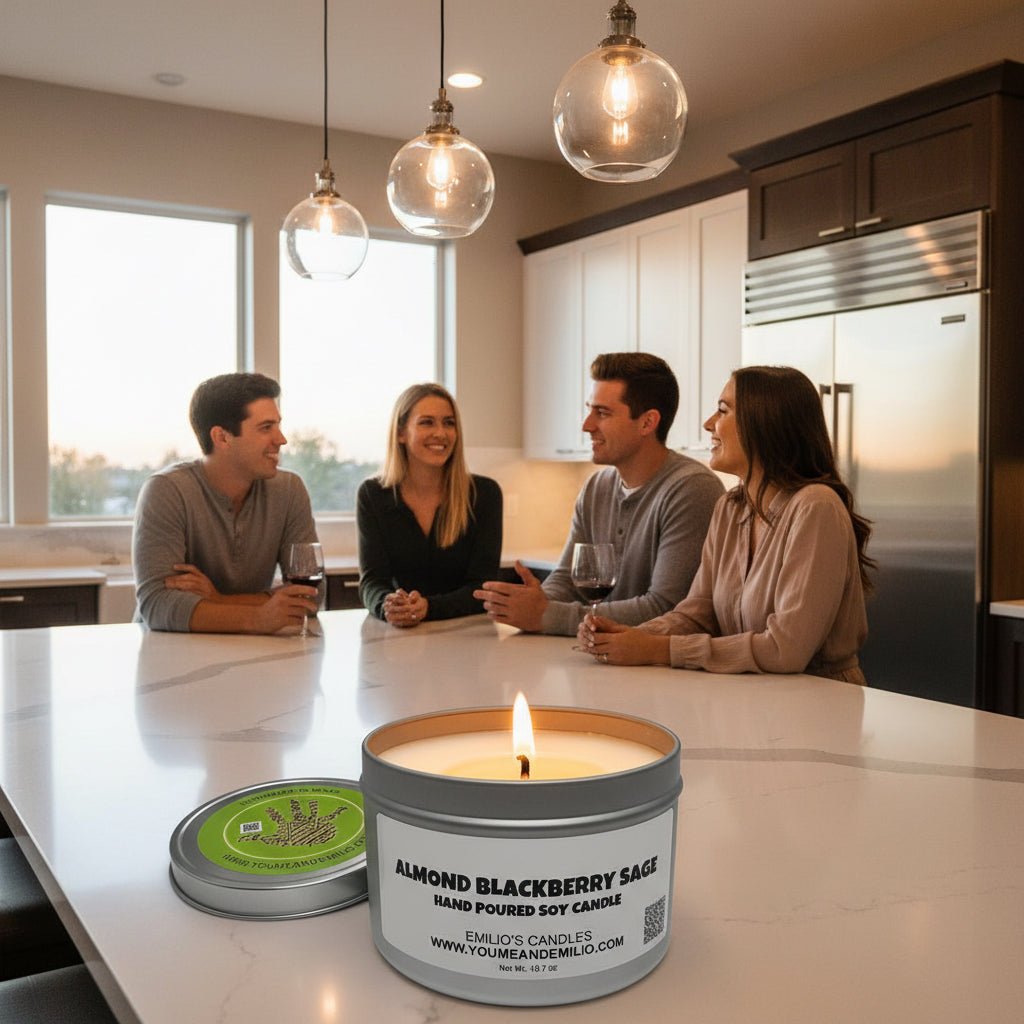 Almond Blackberry Sage Soy Candle - You Me and Emilio