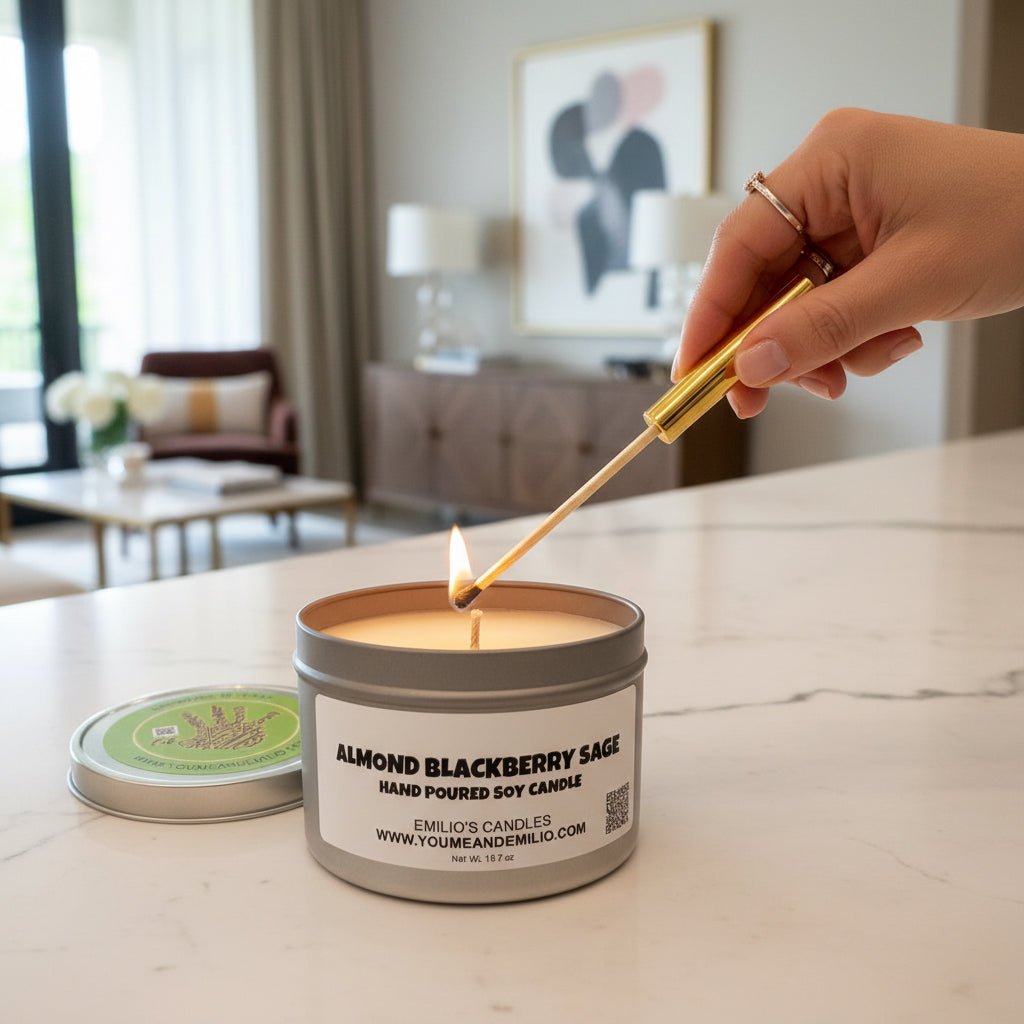 Almond Blackberry Sage Soy Candle - You Me and Emilio