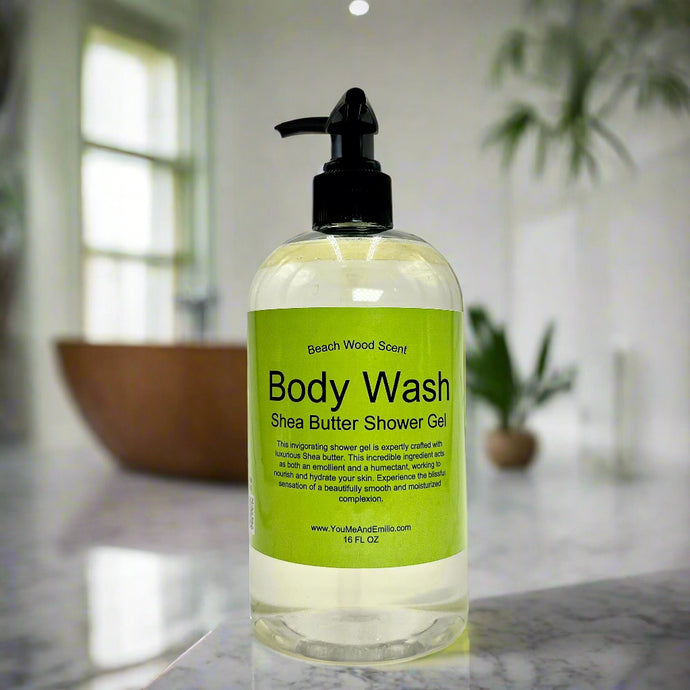 Beach Wood Body Wash | Shea Butter Shower Gel | Hand Poured in Dallas Texas | Scented Body Wash | Fragrance Oils