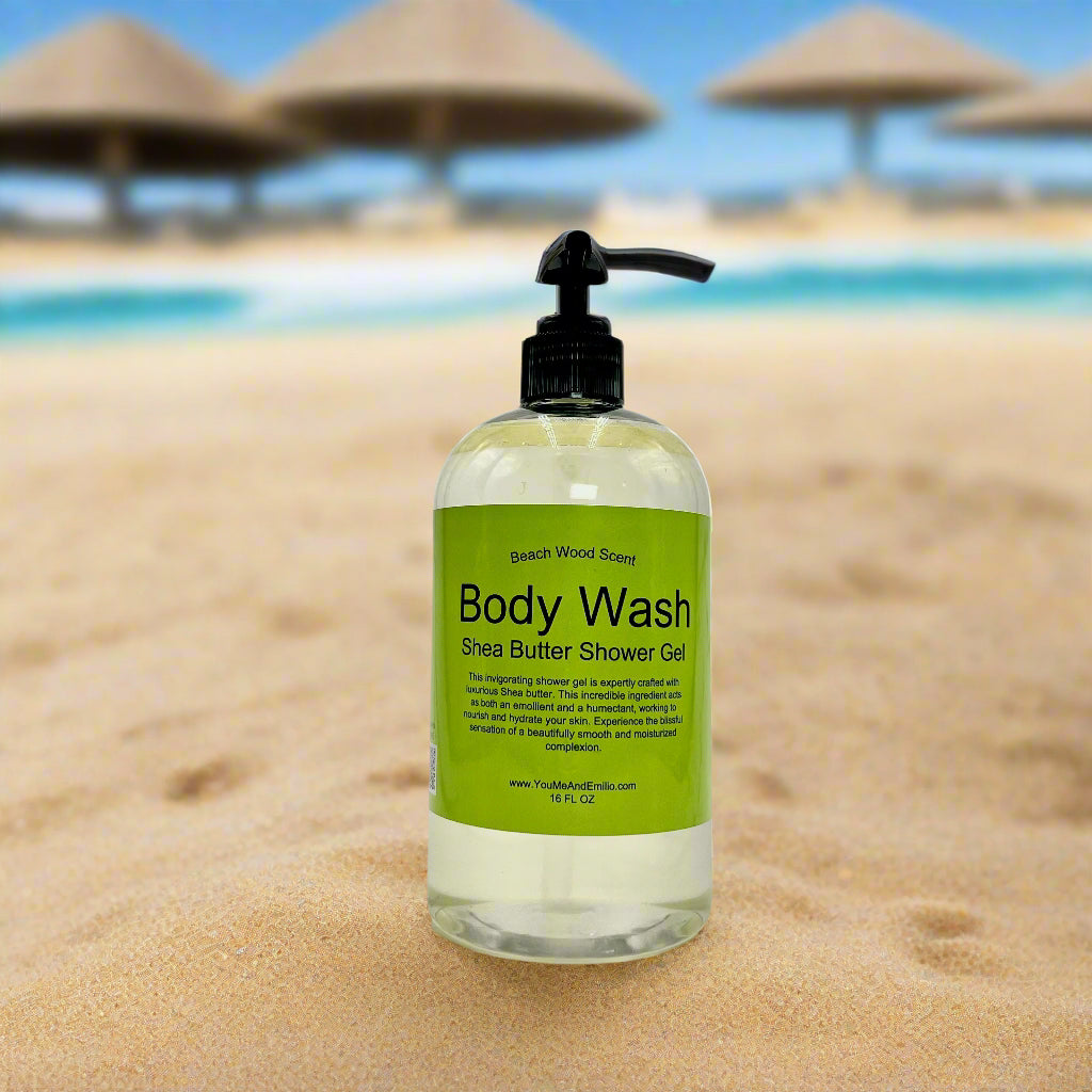 Beach Wood Body Wash | Shea Butter Shower Gel | Hand Poured in Dallas Texas | Scented Body Wash | Fragrance Oils | Nourish yourself | Love Yourself 