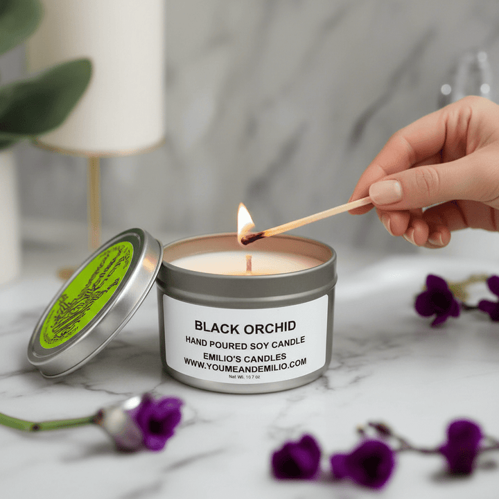Black Orchid Soy Candle - You Me and Emilio