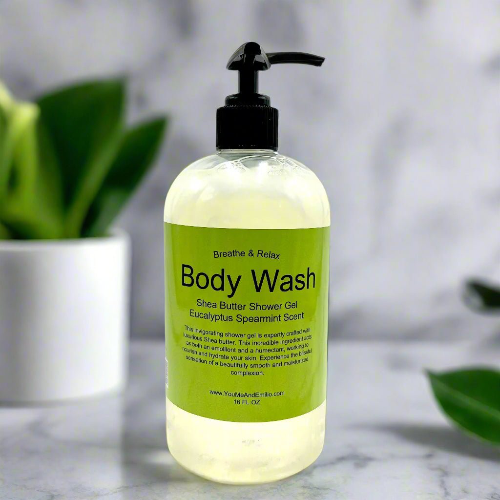 Breathe & Relax Body Wash | Shea Butter Shower Gel | Eucalyptus Spearmint - You Me and Emilio