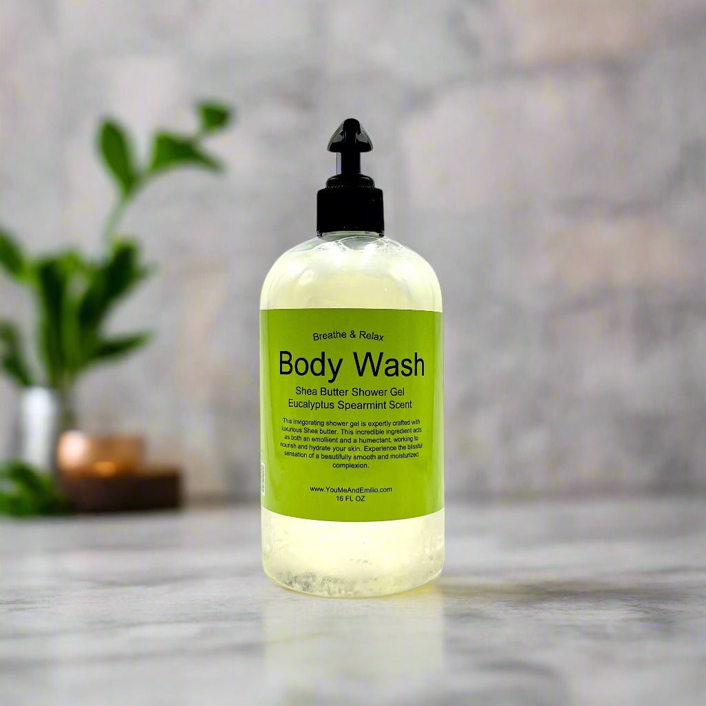 Breathe & Relax Body Wash | Shea Butter Shower Gel | Eucalyptus Spearmint - You Me and Emilio
