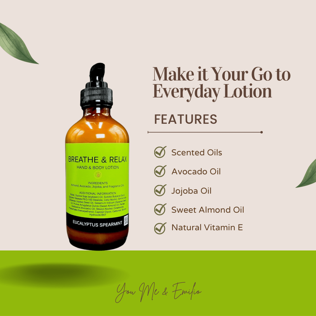 Breathe & Relax Hand & Body Lotion | Eucalyptus Spearmint - You Me and Emilio
