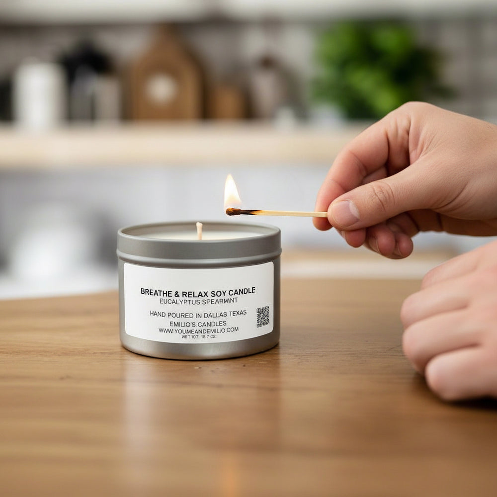Breathe & Relax Soy Candle | Eucalyptus Spearmint - You Me and Emilio