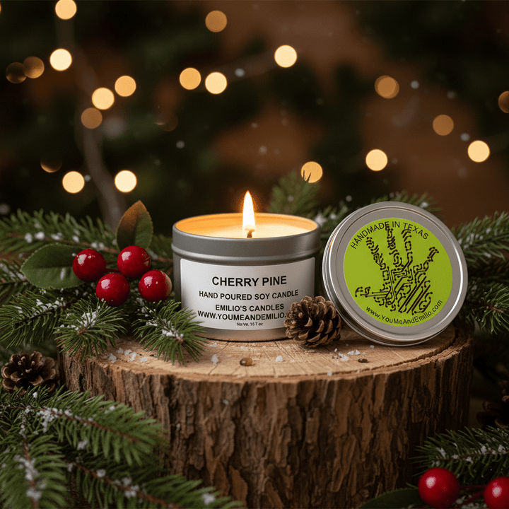 Cherry Pine Soy Candle | Holiday Forest Fragrance - You Me and Emilio